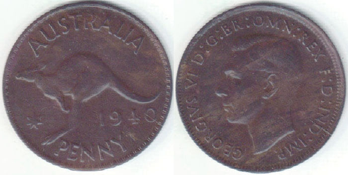 1940 K.G Australia Penny (gVF) A003968